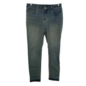 a new approach light‎ wash blue jeans women's size 8 jegging raw hem cotton
